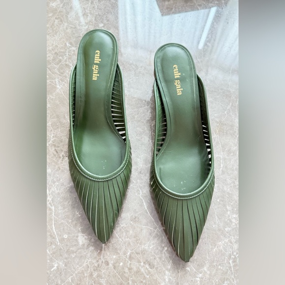 Cult Gaia Alia Mules Green - Picture 2 of 5
